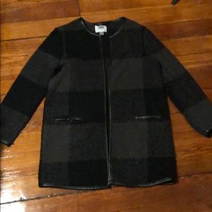 Black and grey checkered coat